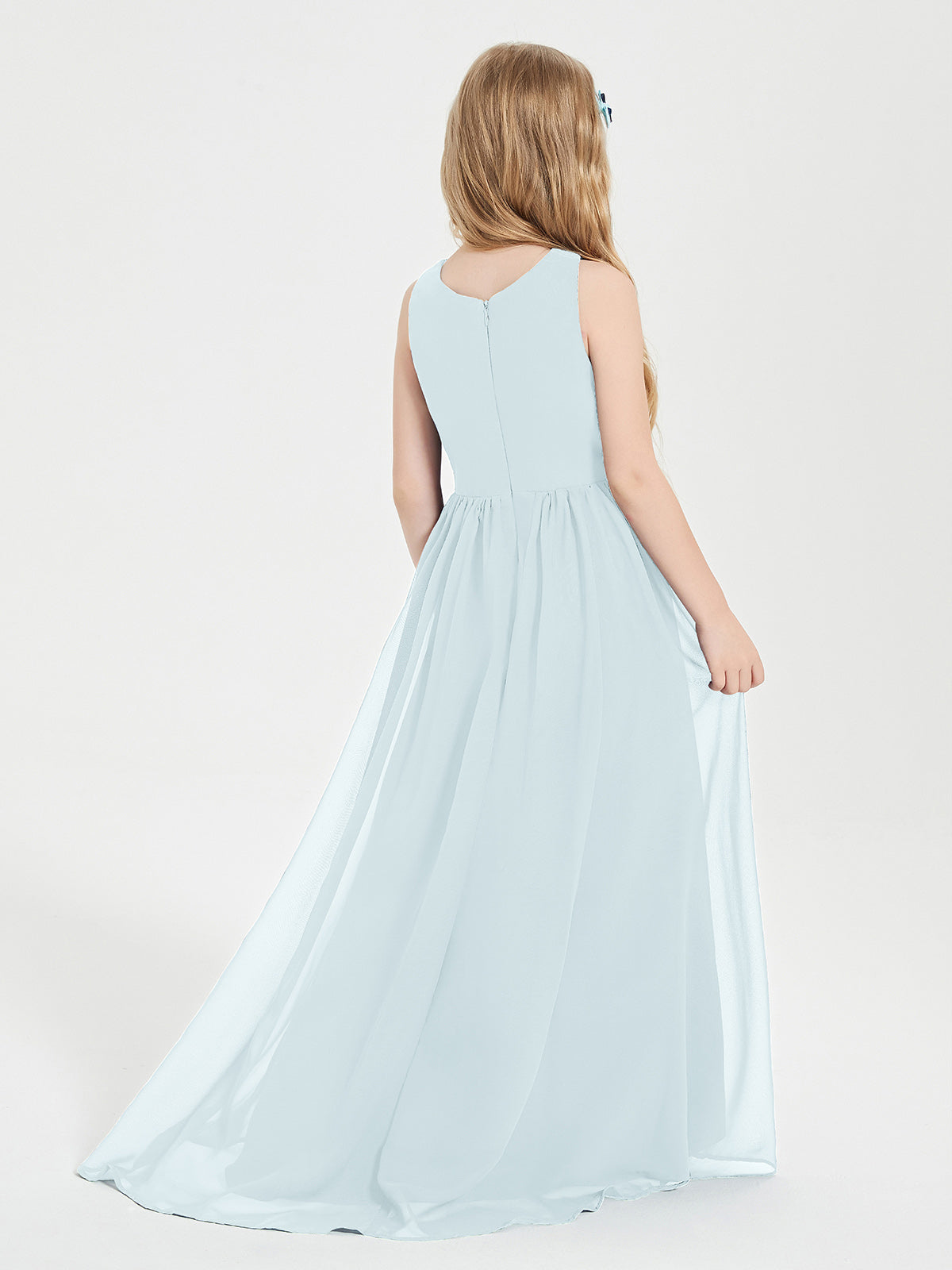Asymmetrical Junior Bridesmaid Dresses with Scoop Neckline Mist